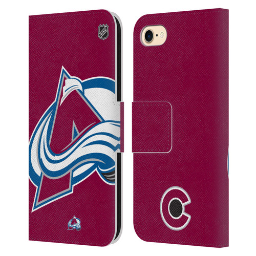 NHL Colorado Avalanche Oversized Leather Book Wallet Case Cover For Apple iPhone 7 / 8 / SE 2020 & 2022