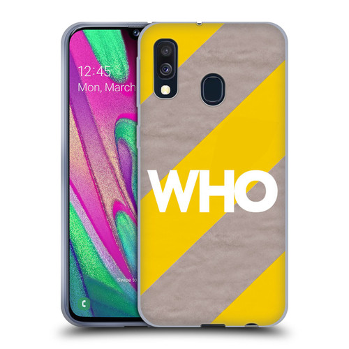 The Who 2019 Album Yellow Diagonal Stripes Soft Gel Case for Samsung Galaxy A40 (2019)
