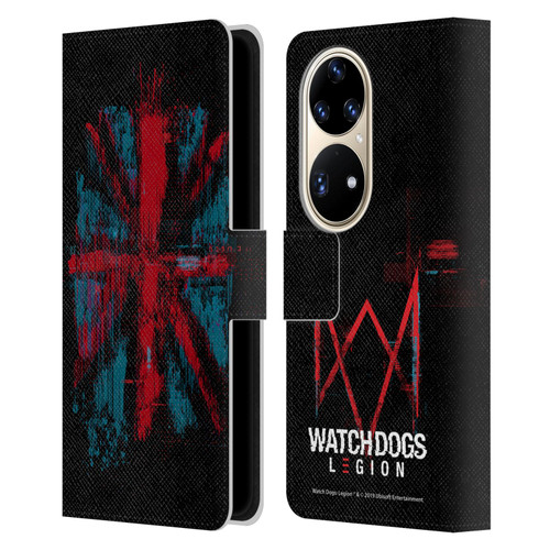 Watch Dogs Legion Key Art Flag Glitch Leather Book Wallet Case Cover For Huawei P50 Pro