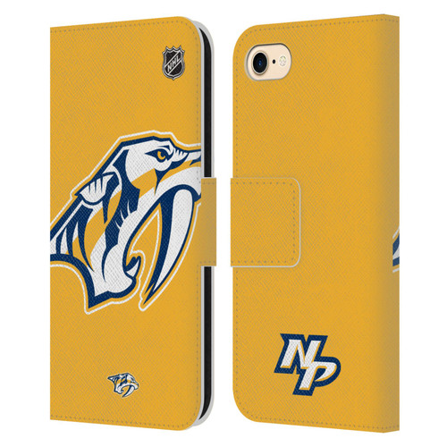 NHL Nashville Predators Oversized Leather Book Wallet Case Cover For Apple iPhone 7 / 8 / SE 2020 & 2022