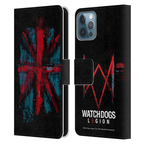 Watch Dogs Legion Key Art Flag Glitch Leather Book Wallet Case Cover For Apple iPhone 12 / iPhone 12 Pro