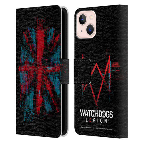 Watch Dogs Legion Key Art Flag Glitch Leather Book Wallet Case Cover For Apple iPhone 13