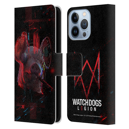 Watch Dogs Legion Key Art Pig Head Glitch Leather Book Wallet Case Cover For Apple iPhone 13 Pro