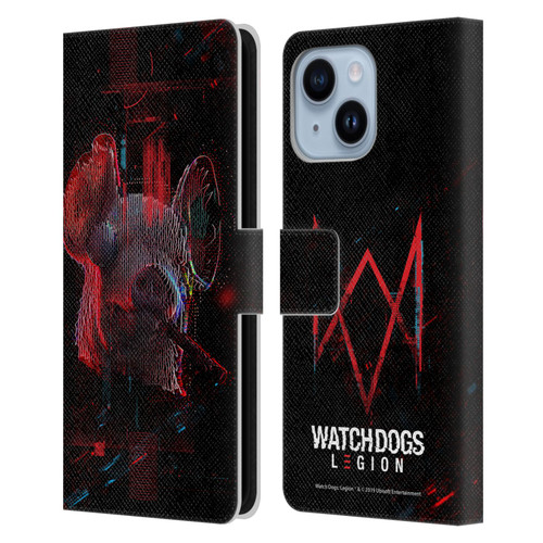 Watch Dogs Legion Key Art Pig Head Glitch Leather Book Wallet Case Cover For Apple iPhone 14 Plus