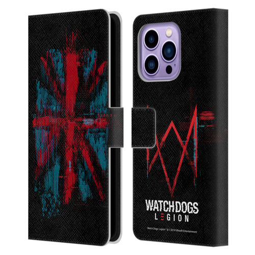 Watch Dogs Legion Key Art Flag Glitch Leather Book Wallet Case Cover For Apple iPhone 14 Pro Max