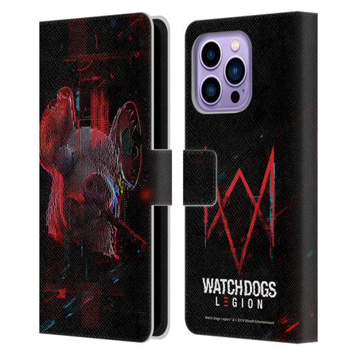 Watch Dogs Legion Key Art Pig Head Glitch Leather Book Wallet Case Cover For Apple iPhone 14 Pro Max