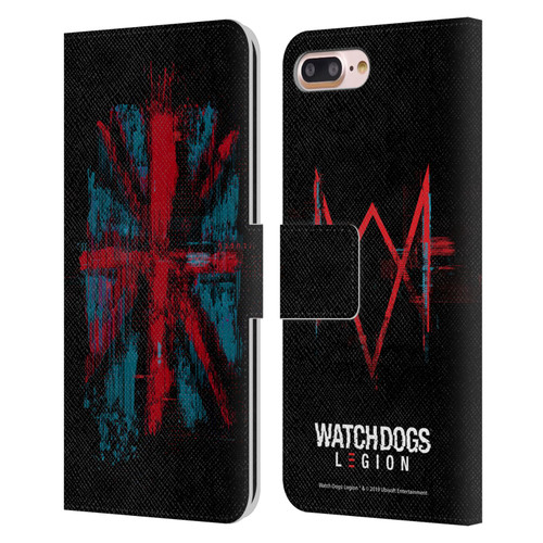 Watch Dogs Legion Key Art Flag Glitch Leather Book Wallet Case Cover For Apple iPhone 7 Plus / iPhone 8 Plus