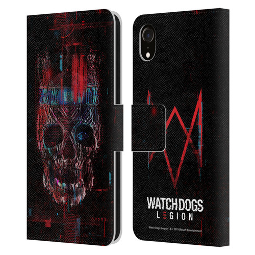 Watch Dogs Legion Key Art Skull Glitch Leather Book Wallet Case Cover For Apple iPhone XR