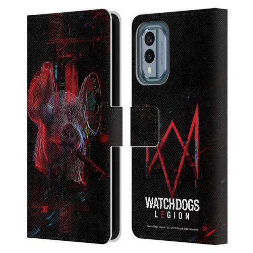 Watch Dogs Legion Key Art Pig Head Glitch Leather Book Wallet Case Cover For Nokia X30
