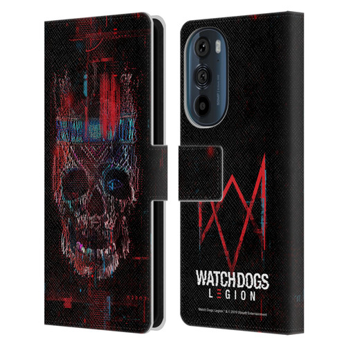 Watch Dogs Legion Key Art Skull Glitch Leather Book Wallet Case Cover For Motorola Edge 30