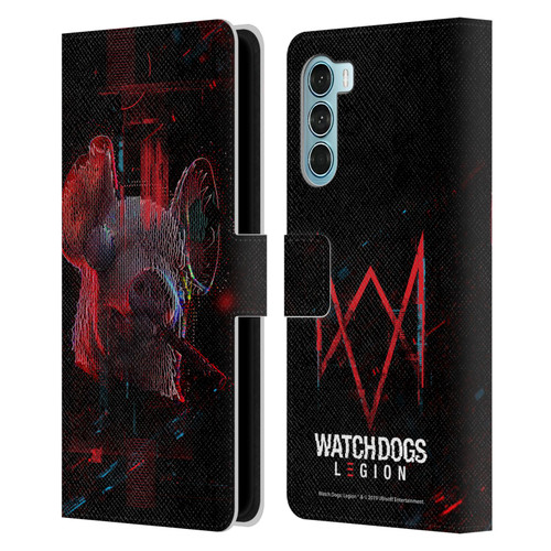Watch Dogs Legion Key Art Pig Head Glitch Leather Book Wallet Case Cover For Motorola Edge S30 / Moto G200 5G