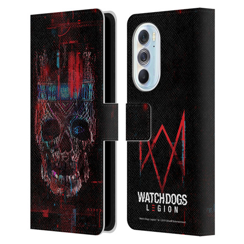 Watch Dogs Legion Key Art Skull Glitch Leather Book Wallet Case Cover For Motorola Edge X30