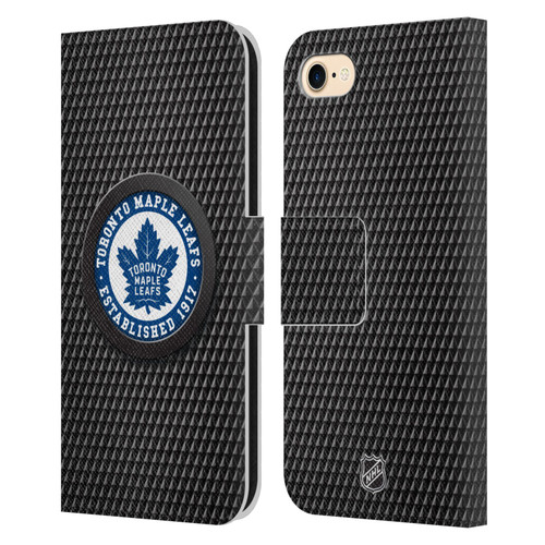 NHL Toronto Maple Leafs Puck Texture Leather Book Wallet Case Cover For Apple iPhone 7 / 8 / SE 2020 & 2022