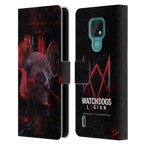 Watch Dogs Legion Key Art Pig Head Glitch Leather Book Wallet Case Cover For Motorola Moto E7