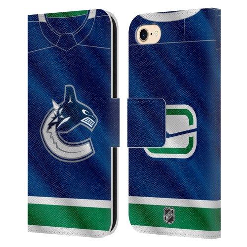 NHL Vancouver Canucks Jersey Leather Book Wallet Case Cover For Apple iPhone 7 / 8 / SE 2020 & 2022