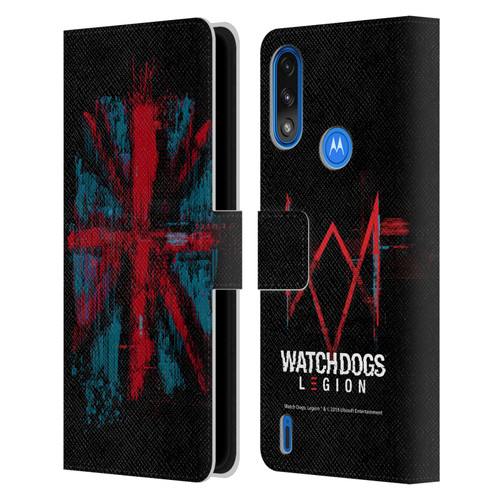 Watch Dogs Legion Key Art Flag Glitch Leather Book Wallet Case Cover For Motorola Moto E7 Power / Moto E7i Power