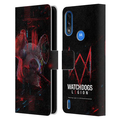 Watch Dogs Legion Key Art Pig Head Glitch Leather Book Wallet Case Cover For Motorola Moto E7 Power / Moto E7i Power