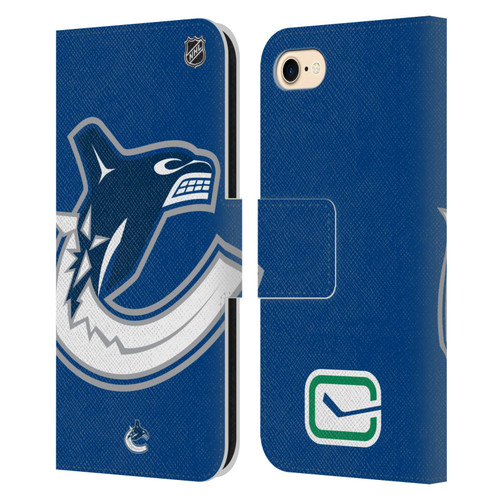 NHL Vancouver Canucks Oversized Leather Book Wallet Case Cover For Apple iPhone 7 / 8 / SE 2020 & 2022