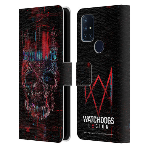 Watch Dogs Legion Key Art Skull Glitch Leather Book Wallet Case Cover For OnePlus Nord N10 5G