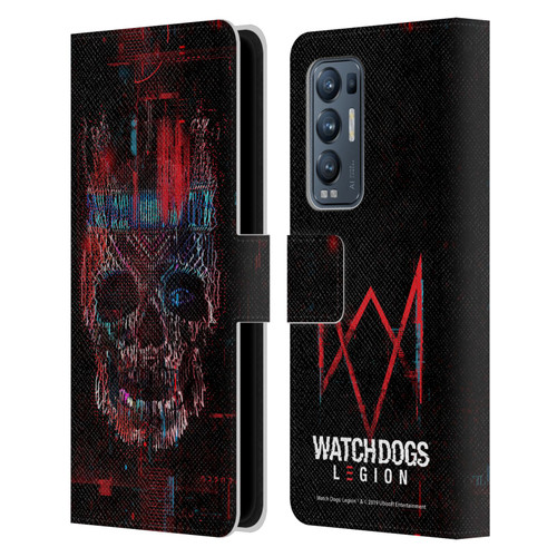 Watch Dogs Legion Key Art Skull Glitch Leather Book Wallet Case Cover For OPPO Find X3 Neo / Reno5 Pro+ 5G