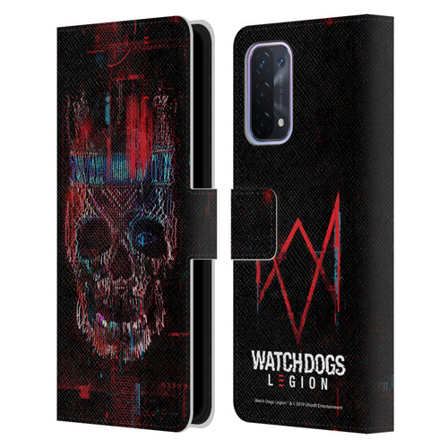 Watch Dogs Legion Key Art Skull Glitch Leather Book Wallet Case Cover For OPPO A54 5G