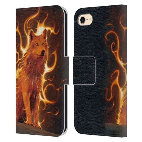 Vincent Hie Canidae Wolf Phoenix Leather Book Wallet Case Cover For Apple iPhone 7 / 8 / SE 2020 & 2022