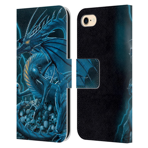 Vincent Hie Dragons 2 Abolisher Blue Leather Book Wallet Case Cover For Apple iPhone 7 / 8 / SE 2020 & 2022