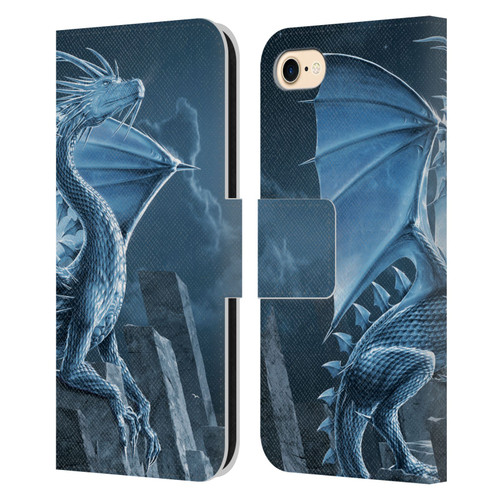 Vincent Hie Dragons 2 Silver Leather Book Wallet Case Cover For Apple iPhone 7 / 8 / SE 2020 & 2022