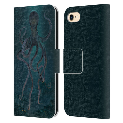 Vincent Hie Underwater Giant Octopus Leather Book Wallet Case Cover For Apple iPhone 7 / 8 / SE 2020 & 2022