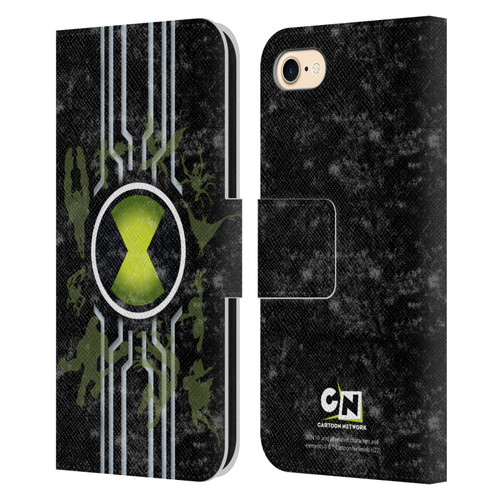 Ben 10: Alien Force Graphics Omnitrix Leather Book Wallet Case Cover For Apple iPhone 7 / 8 / SE 2020 & 2022