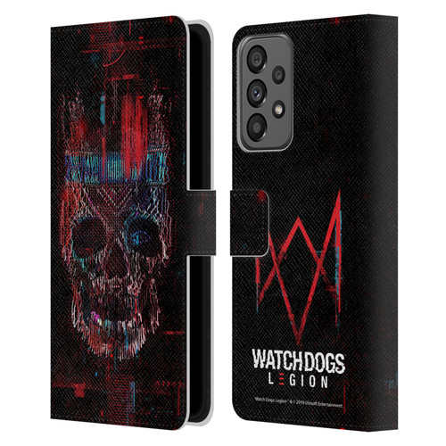 Watch Dogs Legion Key Art Skull Glitch Leather Book Wallet Case Cover For Samsung Galaxy A73 5G (2022)
