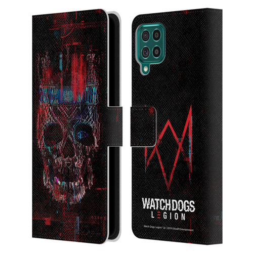Watch Dogs Legion Key Art Skull Glitch Leather Book Wallet Case Cover For Samsung Galaxy F62 (2021)