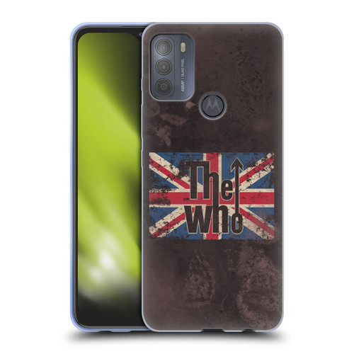 The Who Band Art Union Jack Distressed Look Soft Gel Case for Motorola Moto G50