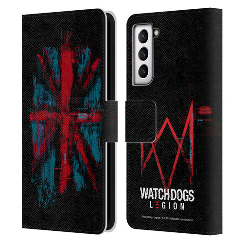 Watch Dogs Legion Key Art Flag Glitch Leather Book Wallet Case Cover For Samsung Galaxy S21 5G