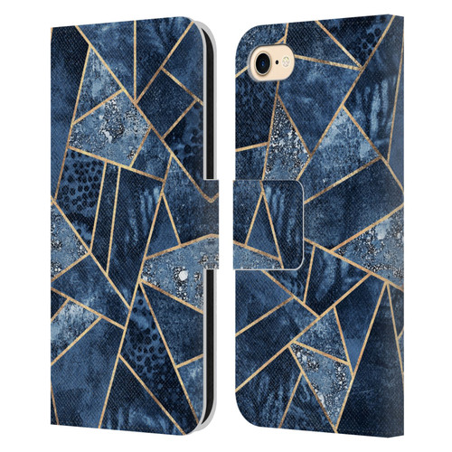 Elisabeth Fredriksson Stone Collection Blue Leather Book Wallet Case Cover For Apple iPhone 7 / 8 / SE 2020 & 2022