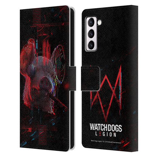 Watch Dogs Legion Key Art Pig Head Glitch Leather Book Wallet Case Cover For Samsung Galaxy S21+ 5G
