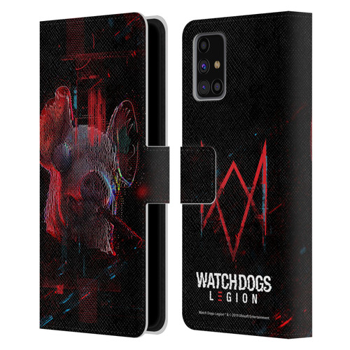 Watch Dogs Legion Key Art Pig Head Glitch Leather Book Wallet Case Cover For Samsung Galaxy M31s (2020)