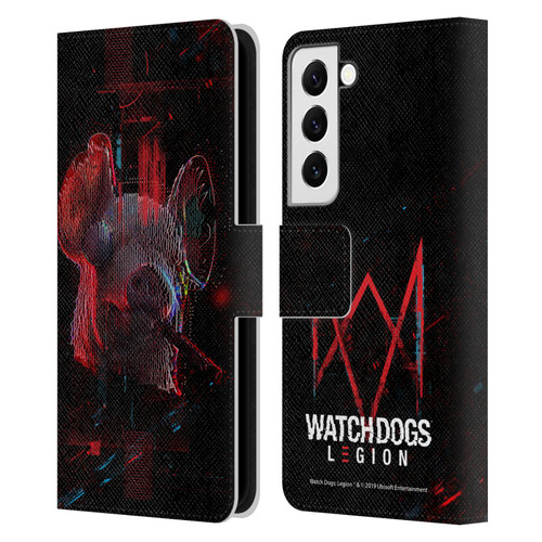 Watch Dogs Legion Key Art Pig Head Glitch Leather Book Wallet Case Cover For Samsung Galaxy S22 5G