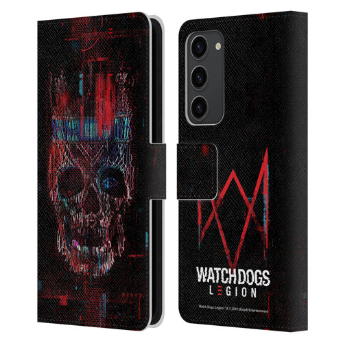 Watch Dogs Legion Key Art Skull Glitch Leather Book Wallet Case Cover For Samsung Galaxy S23+ 5G