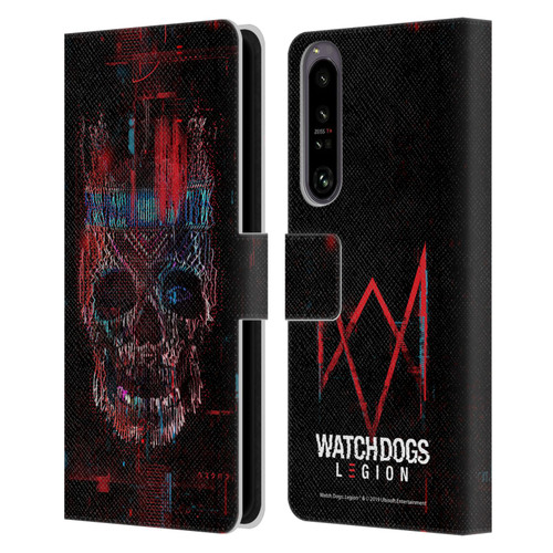 Watch Dogs Legion Key Art Skull Glitch Leather Book Wallet Case Cover For Sony Xperia 1 IV