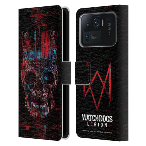 Watch Dogs Legion Key Art Skull Glitch Leather Book Wallet Case Cover For Xiaomi Mi 11 Ultra