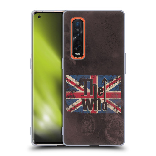 The Who Band Art Union Jack Distressed Look Soft Gel Case for OPPO Find X2 Pro 5G