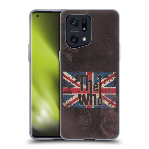 The Who Band Art Union Jack Distressed Look Soft Gel Case for OPPO Find X5 Pro