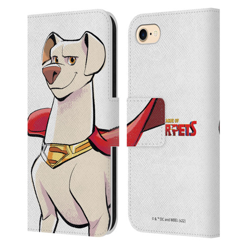 DC League Of Super Pets Graphics Krypto Leather Book Wallet Case Cover For Apple iPhone 7 / 8 / SE 2020 & 2022