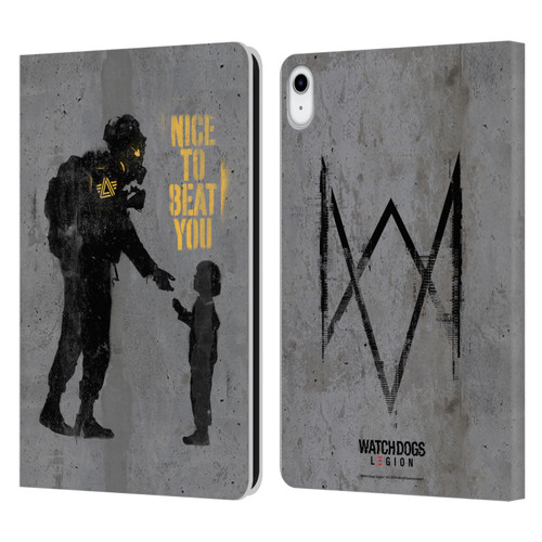 Watch Dogs Legion Street Art Nice To Beat You Leather Book Wallet Case Cover For Apple iPad 10.9 (2022)