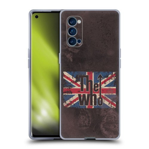 The Who Band Art Union Jack Distressed Look Soft Gel Case for OPPO Reno 4 Pro 5G