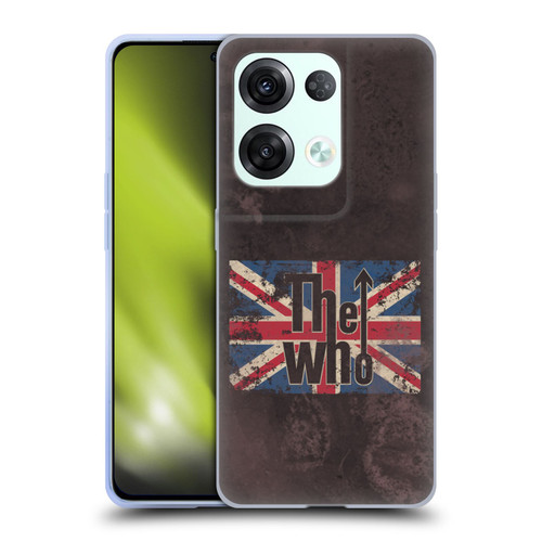 The Who Band Art Union Jack Distressed Look Soft Gel Case for OPPO Reno8 Pro