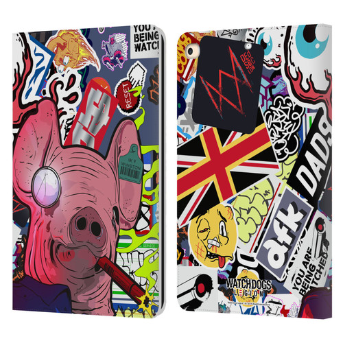 Watch Dogs Legion Street Art Winston Stickerbomb Leather Book Wallet Case Cover For Apple iPad 9.7 2017 / iPad 9.7 2018