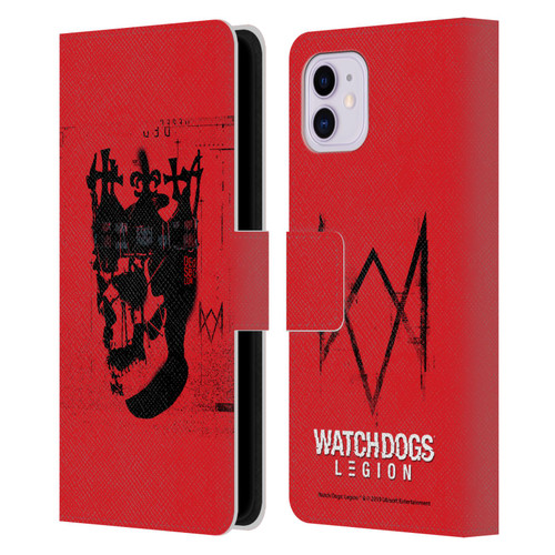 Watch Dogs Legion Street Art Ded Sec Skull Leather Book Wallet Case Cover For Apple iPhone 11