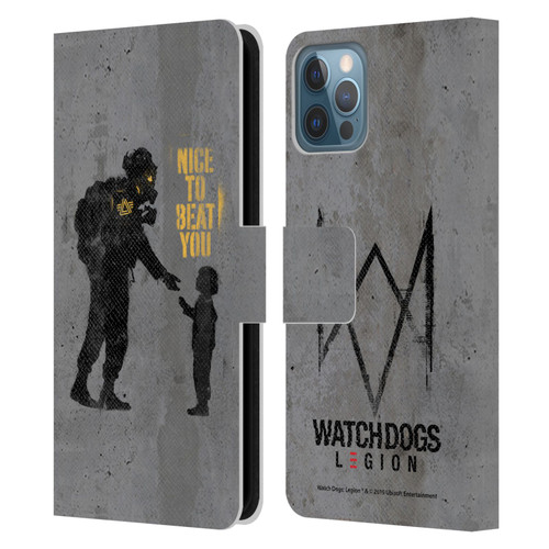 Watch Dogs Legion Street Art Nice To Beat You Leather Book Wallet Case Cover For Apple iPhone 12 / iPhone 12 Pro